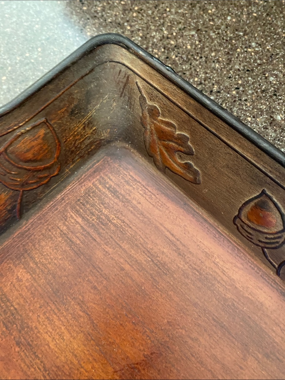 Decorative Wooden Serving Tray - Brown - Picture 4 of 11